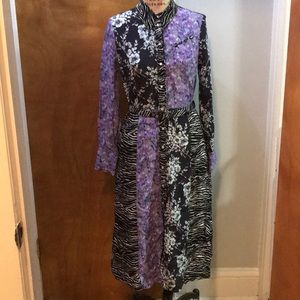 H&M multi-patchwork dress w/ floral & animal print